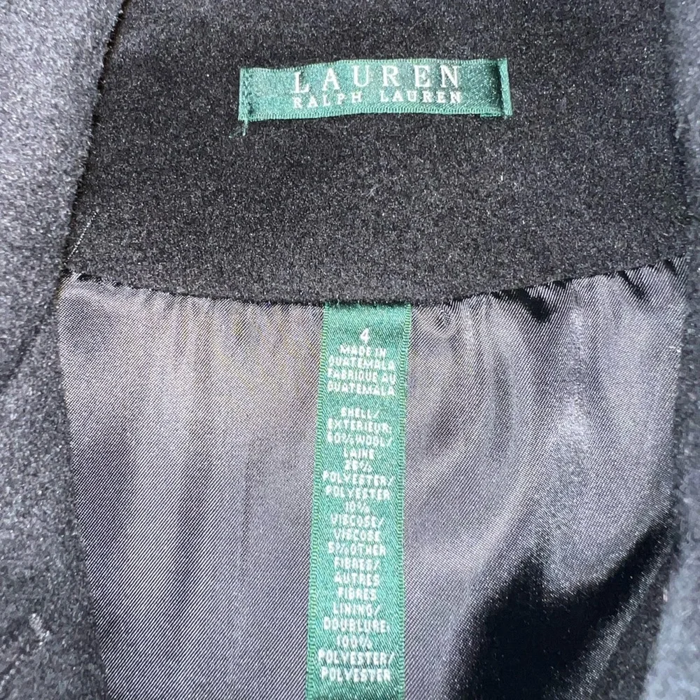 Ralph Lauren Black Pea Coat 4 - Picture 8 of 8